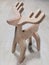 Chipboard wooden christmas deer in a close view