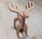 Chipboard wooden christmas deer in a close view