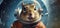 chipmunk astronaut in space with stars behind