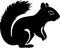 chipmunk Black Silhouette Generative Ai