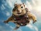 Chipmunk sky diving. Motion blur