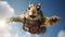 Chipmunk sky diving. Motion blur