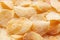 Chips background. Potato chips corrugated