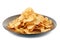 Chips crisps on plate
