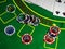 Chips and dice for playing table gambling poker roulette blackjack and the rest