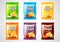Chips package design, photo realistic vector set