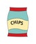 Chips packet clip art illustration vector isolated