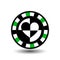 Chips for poker green a suit heart white black an icon on the isolated background. illustration eps 10 . To use the websit