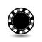 Chips for poker grey empty and a white dotted line the . an icon on the isolated background. illustration eps 10 . To use