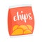 Chips Sign Emoji Icon Illustration. Snack Food Vector Symbol Emoticon Design Clip Art Sign Comic Style.