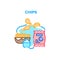 Chips Snack Vector Concept Color Illustration