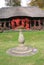 Chirk Castle garden\'s sundial in England