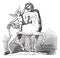 Chiron Centaur and Cupid statue or Furietti Centaurs and cupid vintage engraving