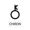 Chiron icon. Planet symbol. Vector black sign on white. Astrological calendar. Jyotisha. Hinduism, Indian or Vedic