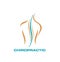 Chiropractic massage, spine health icon or emblem