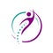 chiropractic physiotherapy logo design. creative human spinal health care medical template