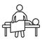 Chiropractor bed icon, outline style