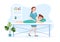 Chiropractor Flat Cartoon Hand Drawn Templates Illustration of Patient in Physiotherapy Rehabilitation with Osteopathy Specialist