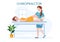 Chiropractor Flat Cartoon Hand Drawn Templates Illustration of Patient in Physiotherapy Rehabilitation with Osteopathy Specialist