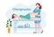 Chiropractor Flat Cartoon Hand Drawn Templates Illustration of Patient in Physiotherapy Rehabilitation with Osteopathy Specialist