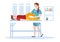 Chiropractor Flat Cartoon Hand Drawn Templates Illustration of Patient in Physiotherapy Rehabilitation with Osteopathy Specialist