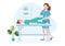 Chiropractor Flat Cartoon Hand Drawn Templates Illustration of Patient in Physiotherapy Rehabilitation with Osteopathy Specialist