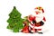 Chirstmas tree, bell, santa claus