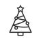 Chirstmas tree vector, Christmas related line style icon