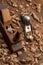 Chisel and small block plane with wood shavings