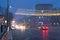 CHISINAU, MOLDOVA - 28 DECEMBER, 2016: Light snow in the center of Chisinau, boulevard Stefan cel Mare