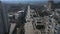 CHISINAU, MOLDOVA - Aerial drone view flight over the Buildings streets and Afghan park . Beautiful warm winter day in