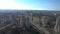 CHISINAU, MOLDOVA - Aerial drone view flight over the Buildings streets and Afghan park . Beautiful warm winter day in