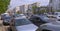 Chisinau, Moldova - April 21, 2019. Car traffic, traffic jam in the city