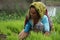 Chitwan Nepal, 01 July 2020 :Local woman working in the farmland from Chitwan Nepal.