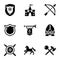 Chivalric icons set, simple style