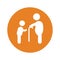 Chivalry, decency, elegancy icon. Orange color vector EPS