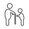 Chivalry, decency, elegancy outline icon. Line art vector