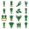 Chives icons set vector flat