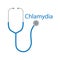 Chlamydia word and stethoscope icon