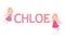 Chloe female name with cute fairy