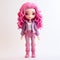 Chloe: A Hyper-detailed Vinyl Toy With Pink Hair And A Pink Outfit