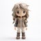 Chloe: Japanese Anime Figure With White Hair And Brown Fur Coat