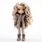 Chloe: Stylistic Manga Doll With Long Hair And Gray Coat