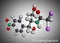 Chloramphenicol molecule. It is bacteriostatic broad-spectrum antibiotic. Molecular model. 3D rendering