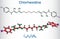 Chlorhexidine chlorhexidine gluconate, CHG antiseptic molecule. Structural chemical formula and molecule model