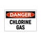 Chlorine chemical gas safety specific vector icon. Danger chlorine gas safety