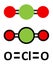 Chlorine dioxide (ClO2) molecule. Used in pulp bleaching and for disinfection of drinking water