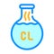 Chlorine flask color icon vector flat illustration