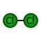 Chlorine molecule icon