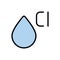 Chlorine, water drop icon. Simple color with outline vector elements of aqua icons for ui and ux, website or mobile application